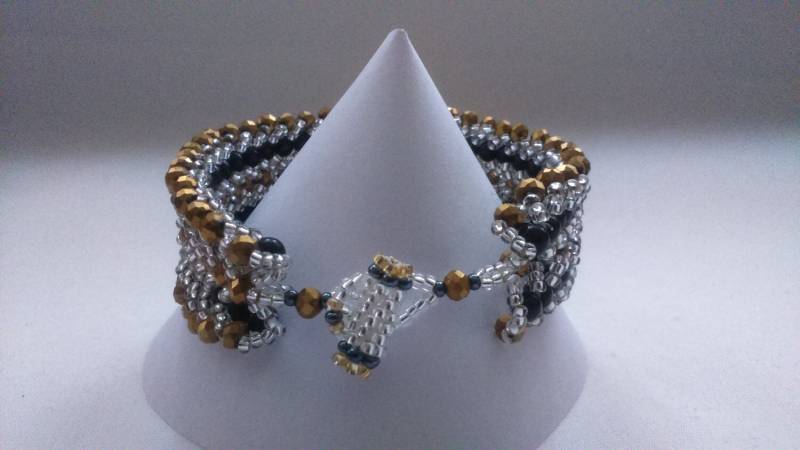 Bronze Feature Flache Doppelspirale Armband von chloehandmadeitems