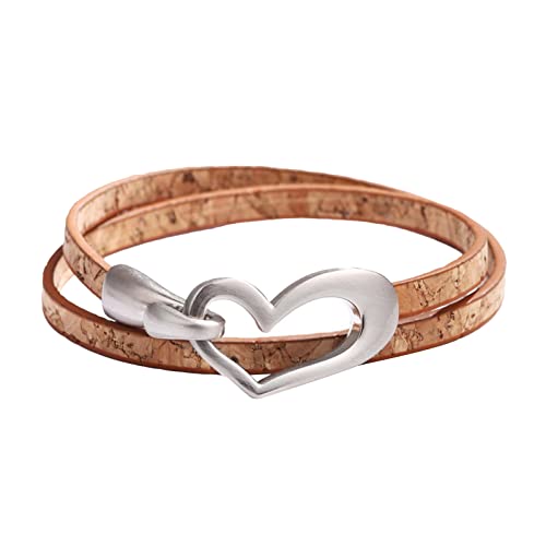 choice of all Leather Bracelets for Women Trendy Heart Charm Bracelet Necklace Leather Warp Bracelet Leather Collar for Teen Girls von choice of all