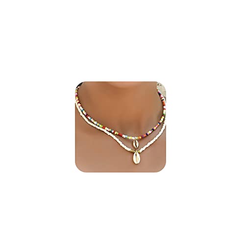 choice of all Shell Necklace for Women Seashell Necklace Beaded Ocean Shell Choker Set Seed Necklace Seashell Surfer Necklaces Puka Necklace for Women von choice of all
