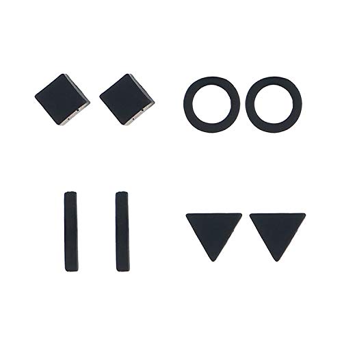choice of all Simple Circle Stud Earrings - Minimalist Geometry Earrings Set for Women (D:Black Solid Set) von choice of all