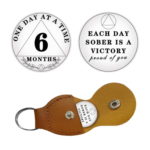 Nüchternheitsmünze, 6 Monate, nüchterner Jahrestag, ein Tag nach dem anderen, AA Recovery Medaillon Chip Recovery Token NA OA, tolles Nüchternheitsgeschenk für Männer und Frauen, Alkoholiker, Anonyme Nüchternheitsmünze, 6 Monate, nüchterner Jahrestag, ein Tag nach dem anderen, AA Recovery Medaillon Chip Recovery Token NA OA, tolles Nüchternheitsgeschenk für Männer und Frauen, Alkoholiker, Anonyme von chongya