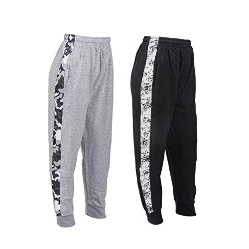 chopper club Jogginghosen für Jungen Trainingshosen für Jungen Boy's Joggers Sweatpants Slim Fit 2er Pack (6-7 Jahre-28,prtdside) 28 von chopper club
