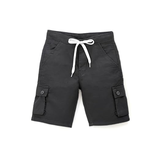 chopper club Jungen-Cargo-Shorts aus Baumwolle, Normale Passform, mit Cargo-Taschen, Schwarz 34 von chopper club