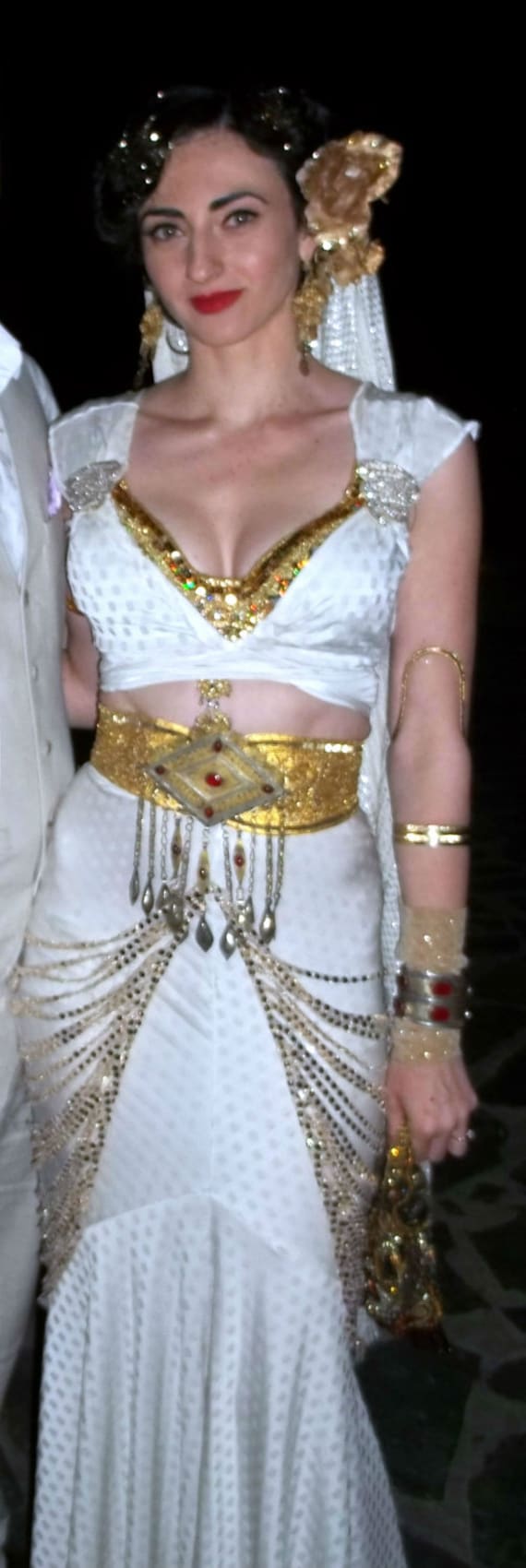 Glitzer Hip Drape Creme Gold Große Pailletten Glitzer Hip Drape Creme Gold Große Pailletten von chovihani