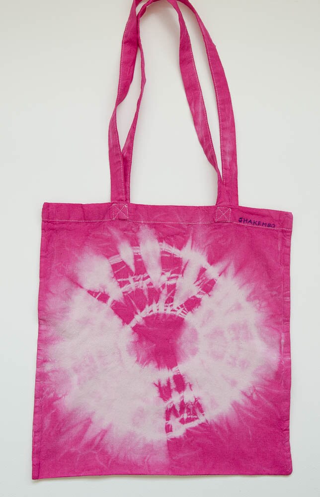 Batik Baumwolltasche, Pink Und Weiss Batik Baumwolltasche, Pink Und Weiss von chrigesart