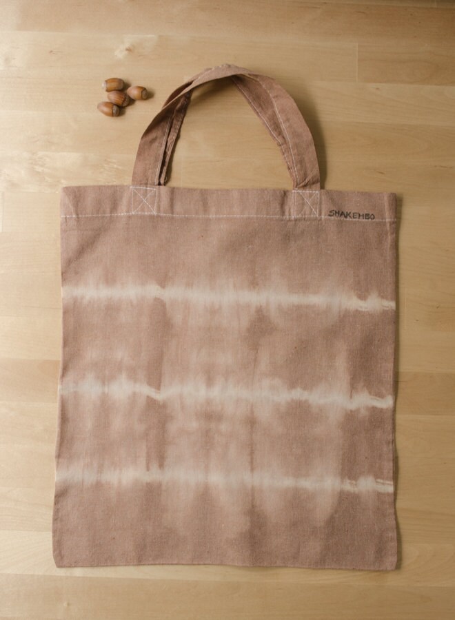 Baumwolltasche, Einkaufstasche, Batik, Rehbraun, Streifen Baumwolltasche, Einkaufstasche, Batik, Rehbraun, Streifen von chrigesart