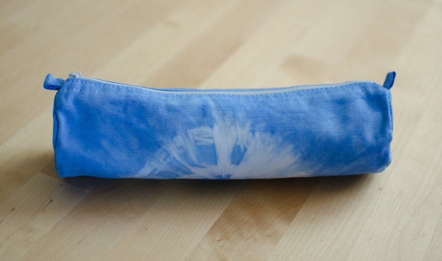 stiftebeutel, Batik, Hellblau, Weiss, Federmäppchen, Baumwolle stiftebeutel, Batik, Hellblau, Weiss, Federmäppchen, Baumwolle von chrigesart