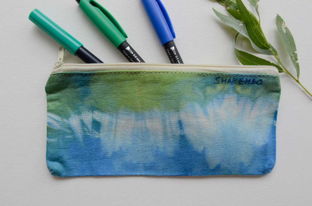 stiftemäppchen, Schuletui, Batik, Grün, Blau stiftemäppchen, Schuletui, Batik, Grün, Blau von chrigesart