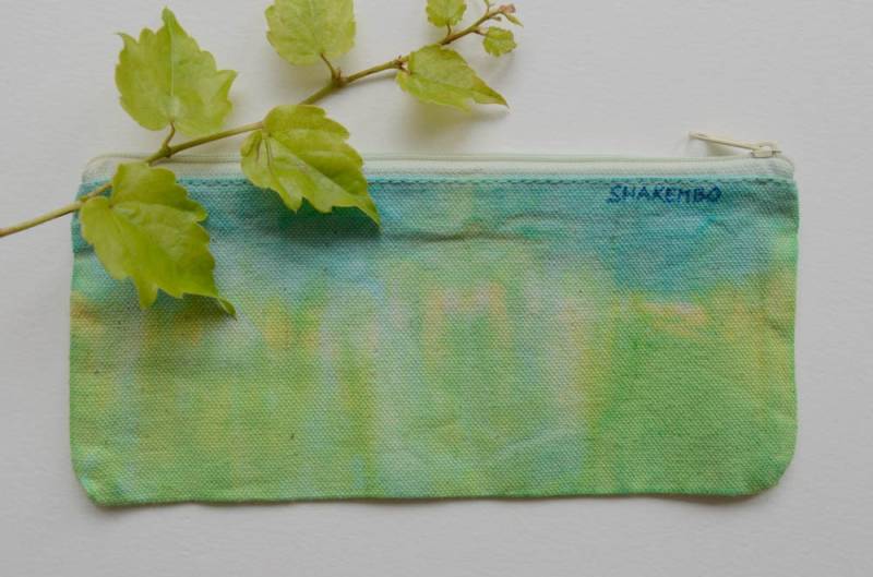 stiftemäppchen, Schuletui, Batik, Grüntöne von chrigesart