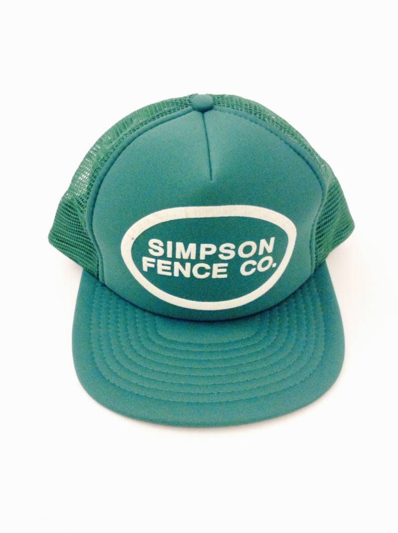 Vintage Grüne Simpson Fence Co. Trucker-Kappe, Speedway Cap von chrisaliciavintage