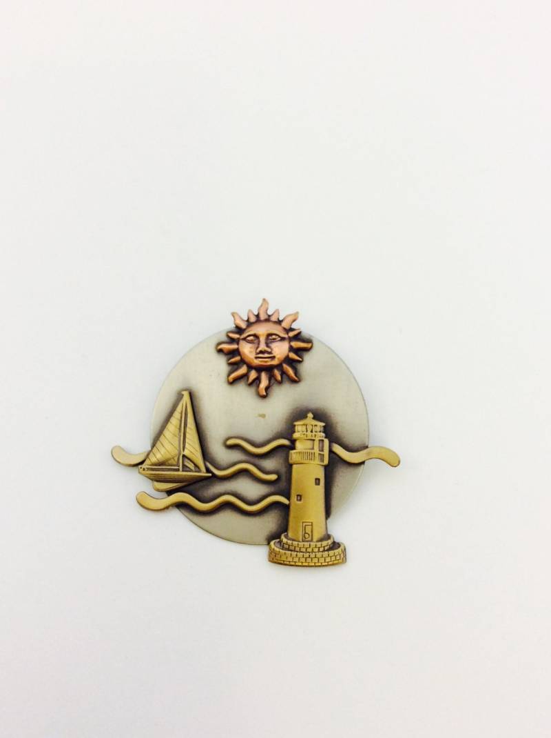 Vintage K & T Nautical Brosche 3D Meeres Motive Anstecker von chrisaliciavintage