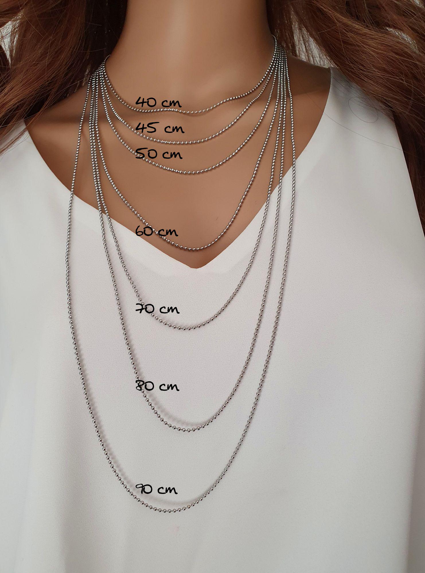 Kette Edelstahl Kugelkette 2 Mm Basiskette Länge Wählbar Karabinerverschluss Chrissona® von chrissona