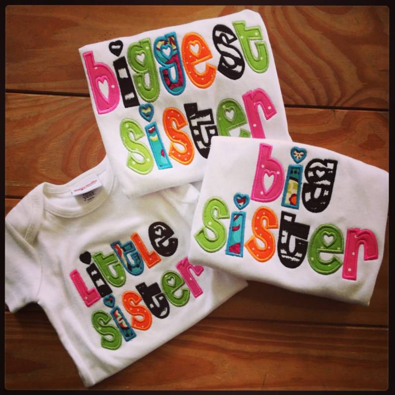 3Er Set Appliziert Schwester Shirts Kleine Große Größten von christinamcdaniel