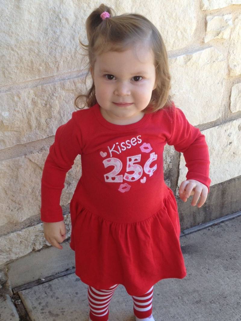 Valentines Kleid Küsse 25 Cent Appliquéd Strickt von christinamcdaniel