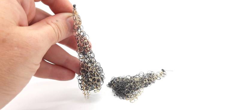 Silber Und Gold Glieder Ohrringe von christinebossler