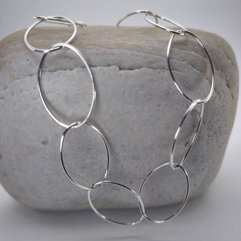 Silberne Gliederkette 26 X 17 Mm Breit Mit Federringverschluss von christophdausdesign