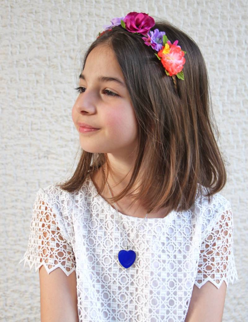 Lapis Blau Harz Herz Anhänger Halskette. Gis Schmuck von chromalism