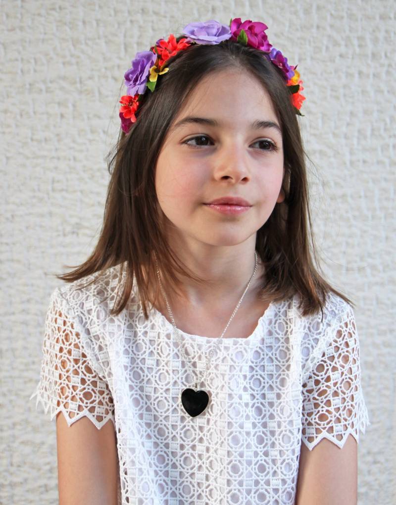 Schwarz Resin Herz Anhänger Halskette. Mädchen Schmuck von chromalism