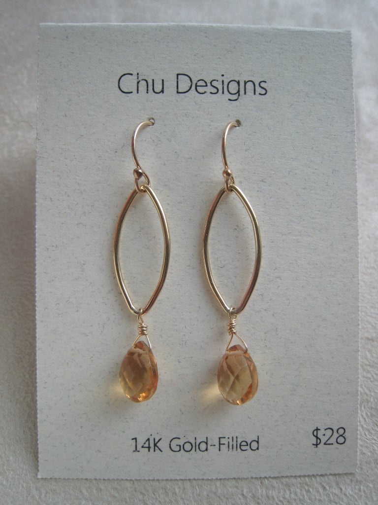 Citrine Marquise Ohrringe von chudesigns