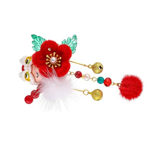 Haarspange mit Blumen-Pompons, Pony-Clip, süße Haarspangen, Kopfschmuck, Haarschmuck, pelzige Haarnadel, Blumen-Haarspangen für Mädchen von churuso