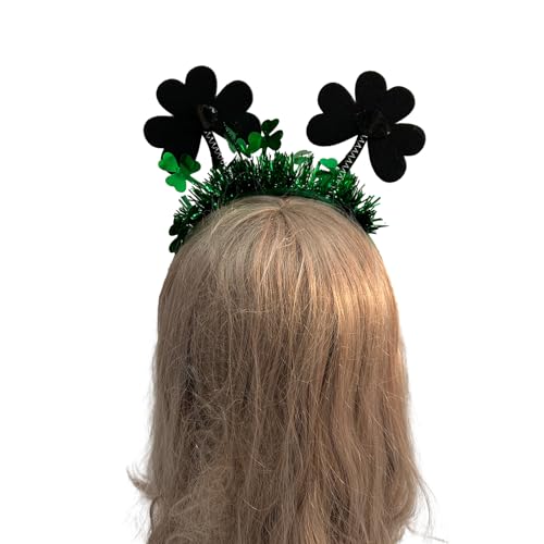 Irische Blume Kleeblatt Stirnband Patricks Day Stirnband Frau Weihnachten Pailletten Stirnband für Festival Fotografie Kleeblatt Stirnband für Frauen Kleeblatt Stirnband für Mädchen Kleeblatt Laufen von churuso