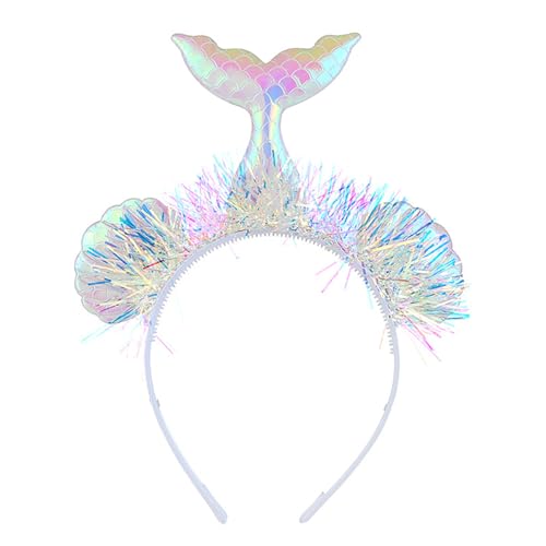 Neujahrs-Meerjungfrauen-Haarband für Erwachsene, Teenager, Feier, Party, Haarreif, glänzende Fischschuppen-Haarbänder, bunte Haarreifen, Weihnachts-Stirnbänder für Erwachsene, Weihnachts-Stirnbänder von churuso