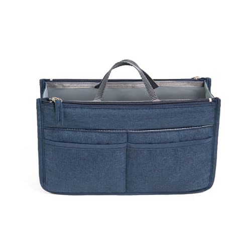 Tragbare Einstecktasche Organizer Aufbewahrungstasche Mit Reißverschlüssen Großes Fassungsvermögen Für Make Up Und Hautpflege Blaue Reisetasche von churuso