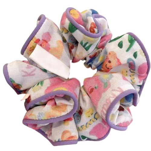 Vintage Floral Große Srunchies Mit Spitzenbesatz Französische Damen Haargummi Haarband Dickes Haar Scrunchy Pferdeschwanzhalter Bär Haarschmuck von churuso