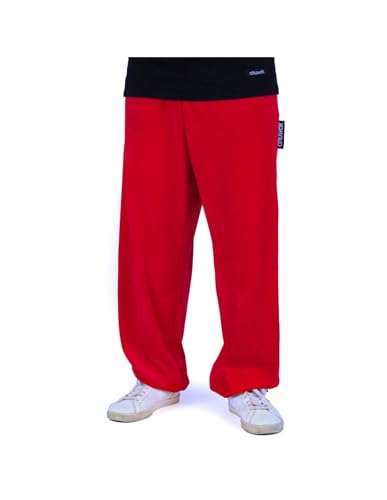 chuwak Premium Velours-Jogginghose - Hochwertige Jogger-Sweatpants mit verstellbaren Bündchen - Trainingshose mit Taschen und Gummizug - Alltagsmode für die Straße, Rot, XXL von chuwak