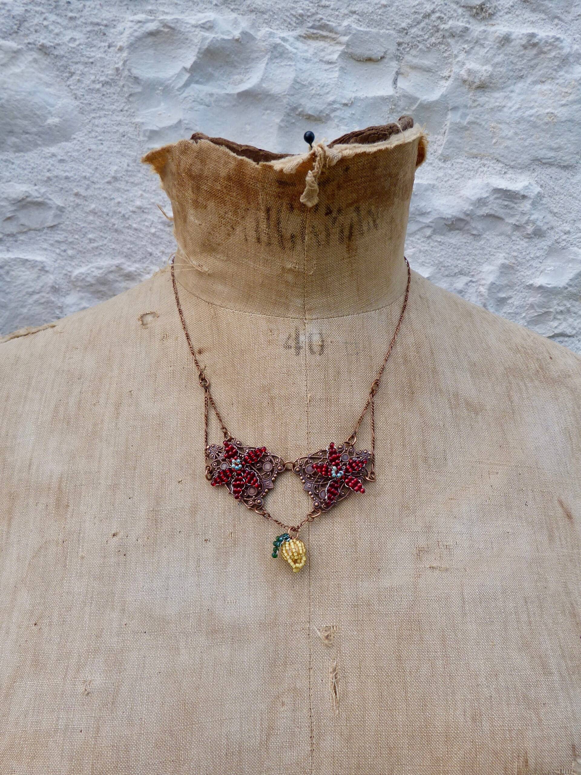 Filigrees Und Lime Rocailles Perlen & Stempel Kette Perlenarbeit von cielmesbijoux