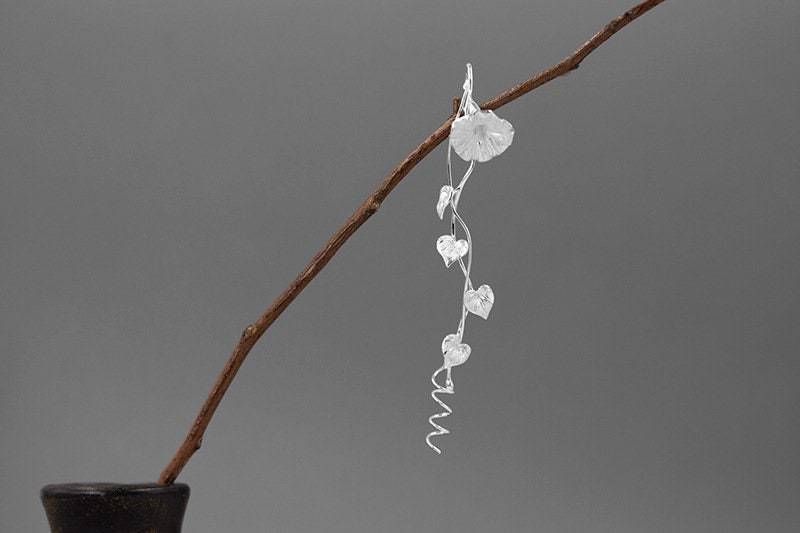 Morning Glory Brosche-sterling Silber Ivy Vine Brosche-Geburt Monat Blume-Floral Schmuck-Geschenk Für Sie von cindysilverstudio