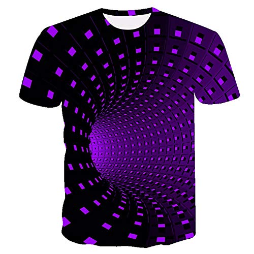 cinnamou Herren T-Shirt mit Schwarzes Loch Print, 3D Druck Sport Kurzarm Casual Top Rundhals Shirts Männer lustige Geschenke für männer von cinnamou Herren