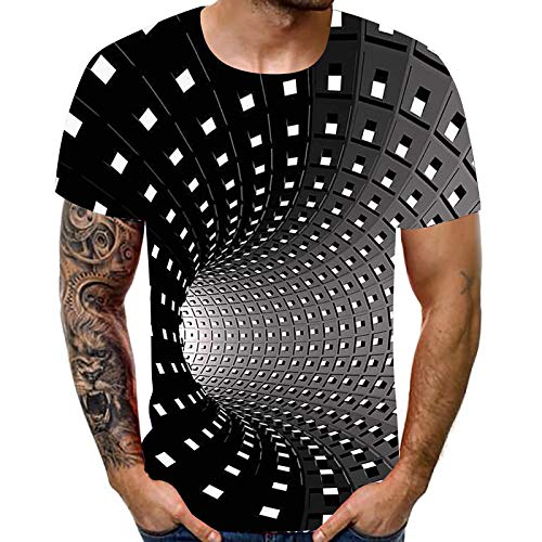 cinnamou Herren T-Shirt mit Schwarzes Loch Print, 3D Druck Sport Kurzarm Casual Top Rundhals Shirts Männer lustige Geschenke für männer von cinnamou Herren