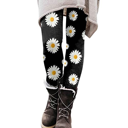 cinnamou Damen 80er Artistic Leggings, Stretch Leggings Bunte Print Sanft Hohe Taille Lang Regular und Plus Size Streetwear Strumpfhosen von cinnamou