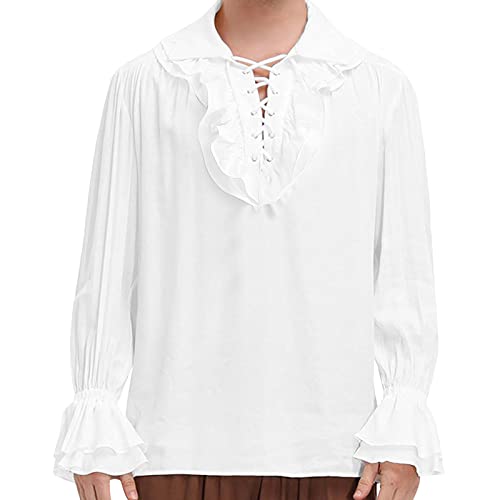 Herren Mittelalter Hemd Rüschenhemd Gothic Shirt Langarm Rüschen Renaissance Dichter Piratenhemd Rüschen Hemd Steampunk Vampir Gothic Kostüm von cinnamou