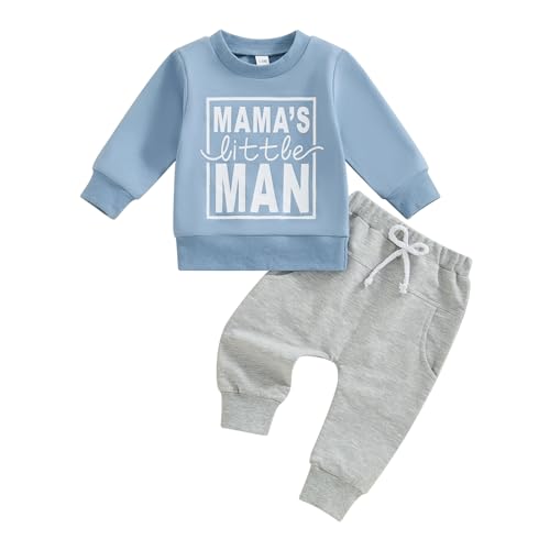 citgeett Kleinkind Baby Jungen Sweatshirt Outfit Mamas Little Man Langarm Shirt Jogger Hose Herbst Outfits Winter Kleidung Set, F-blau, 6-12 Monate citgeett Kleinkind Baby Jungen Sweatshirt Outfit Mamas Little Man Langarm Shirt Jogger Hose Herbst Outfits Winter Kleidung Set, F-blau, 6-12 Monate von citgeett
