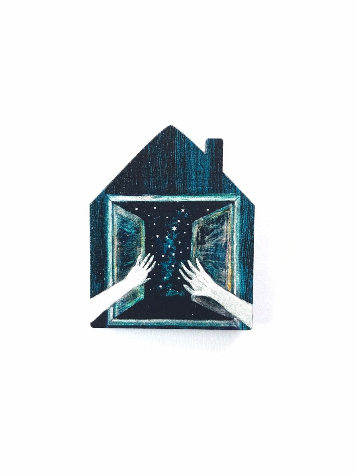 Hausbrosche, Einweihungsgeschenk, Fensterbrosche, Handbrosche von ciutecreations