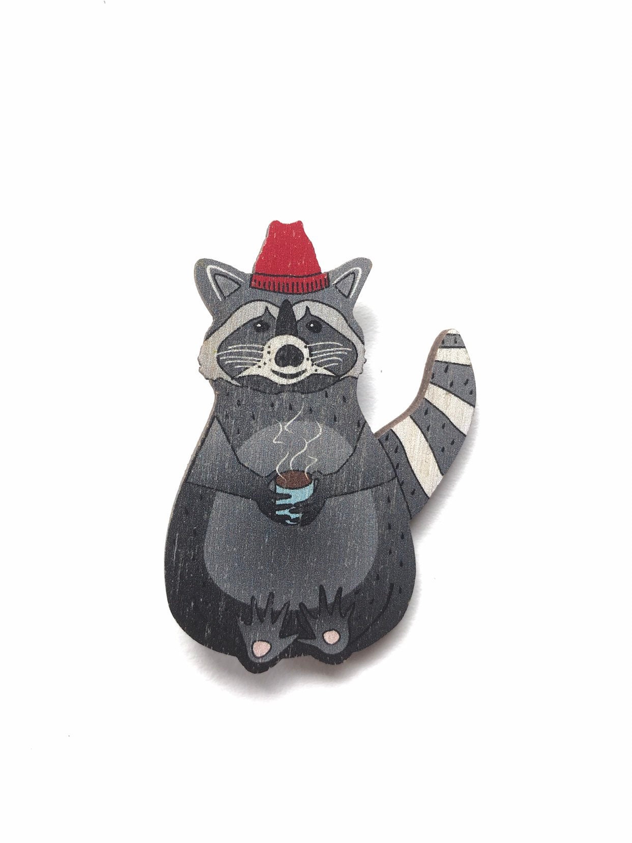 Waschbär Brosche, Holz Pin, Geschenk, Wald Geschenk Für Sie von ciutecreations