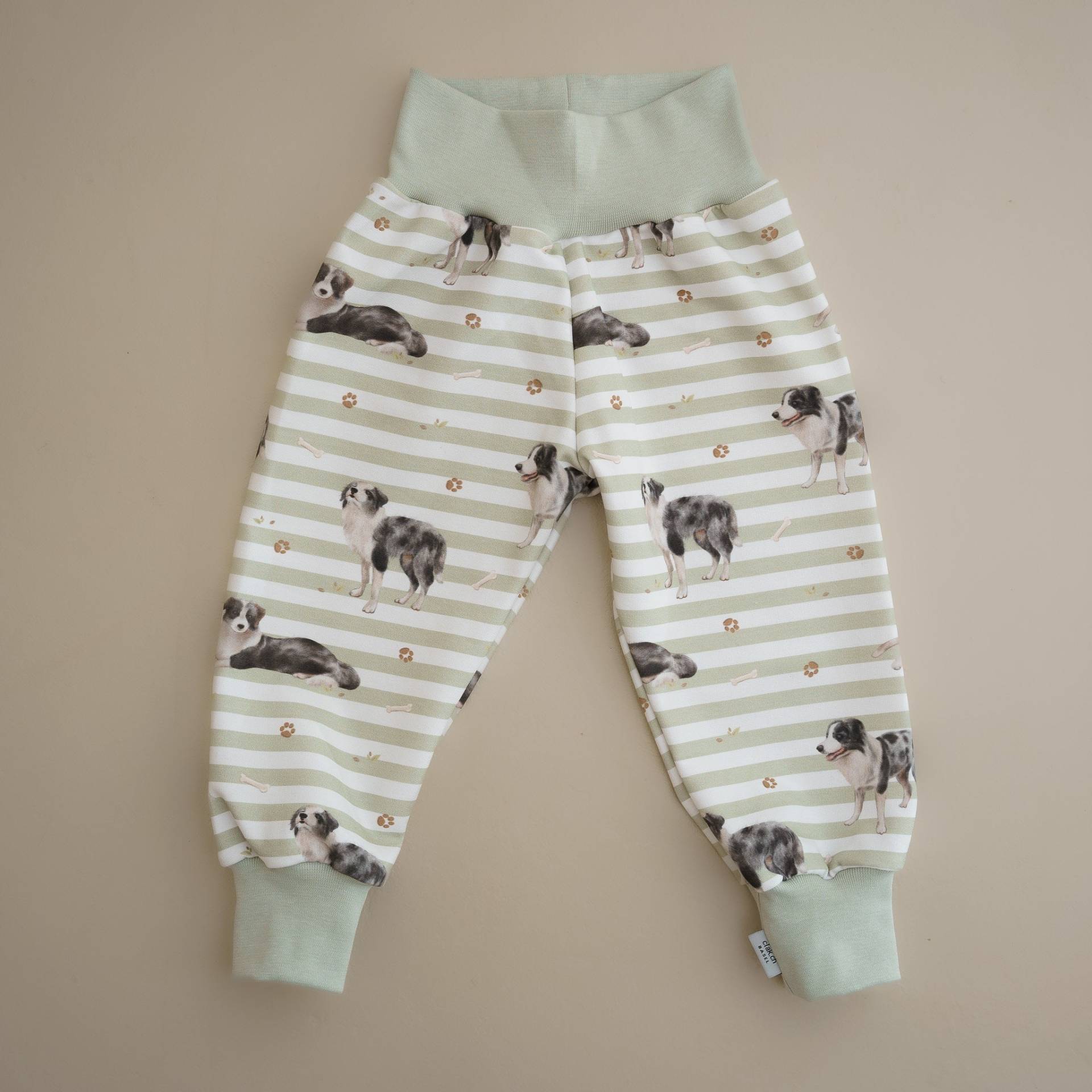 Border Collie | Australian Shepherd Baby Hose 56-92 Aus Baumwolle Handgemacht in Der Schweiz Hunde Pumphose von clakch
