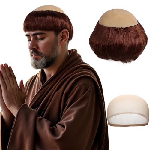 Kurze Mönchsperücke Braun Lustige Perücken für Erwachsene Cosplay Mönchskostüm Männer Glatze Mönchsperücke Hässliche Perücken für Mönchskostüm Halloween Thematisches Party Outfit +clarahead Haarmütze Kurze Mönchsperücke Braun Lustige Perücken für Erwachsene Cosplay Mönchskostüm Männer Glatze Mönchsperücke Hässliche Perücken für Mönchskostüm Halloween Thematisches Party Outfit +clarahead Haarmütze von clarahead