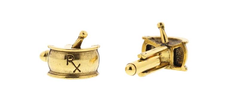 Gold Apotheker Rx Manschettenknöpfe von classiccufflinks