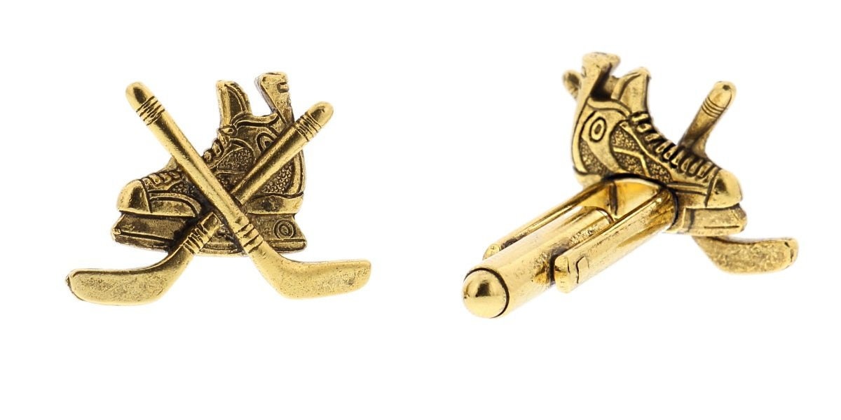 Gold Hockeyschläger Manschettenknöpfe von classiccufflinks