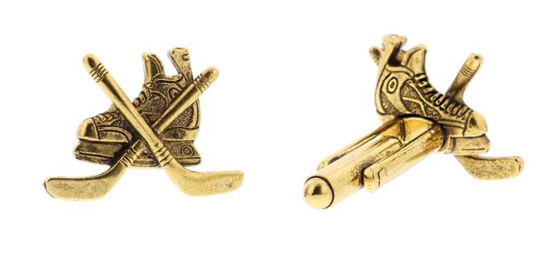 Gold Hockeyschläger Manschettenknöpfe von classiccufflinks