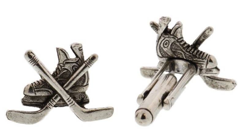 Silber Hockeyschläger Manschettenknöpfe von classiccufflinks