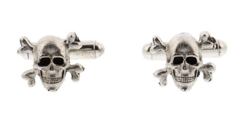 Silber Totenkopf Und Kreuzknöpfe Manschettenknöpfe von classiccufflinks