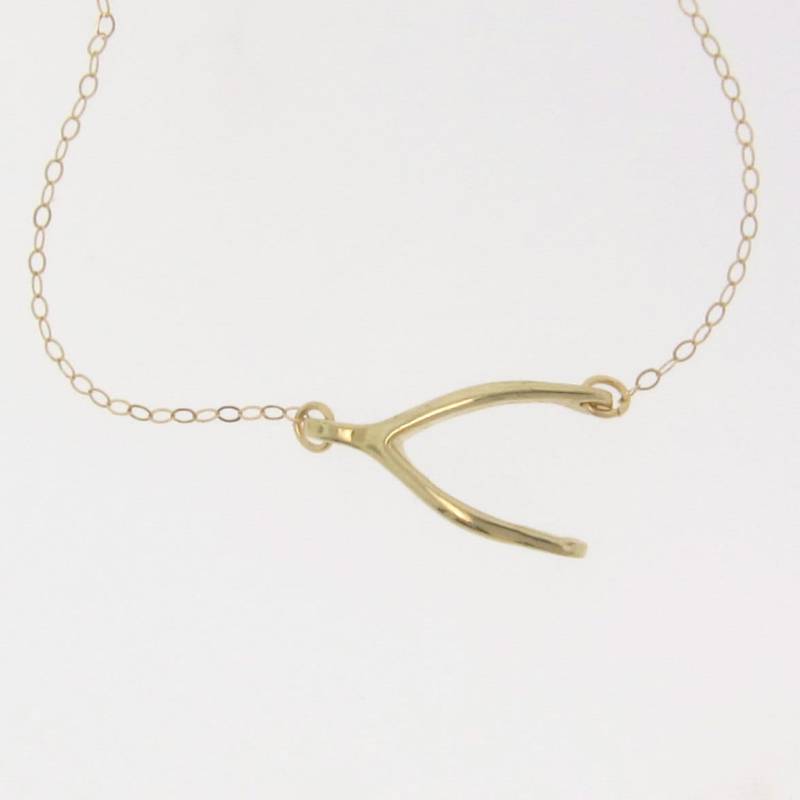 14K Gold Wishbone Anhänger Glücksbringer Anhänger von classicdesigns