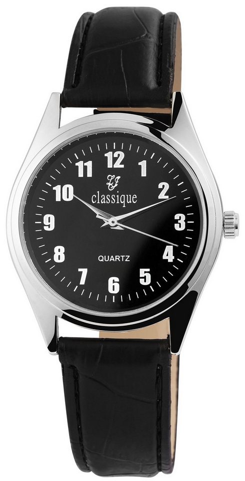 classique Quarzuhr 2900234 Classique Unisexuhr mit Lederimitationsarmband von classique