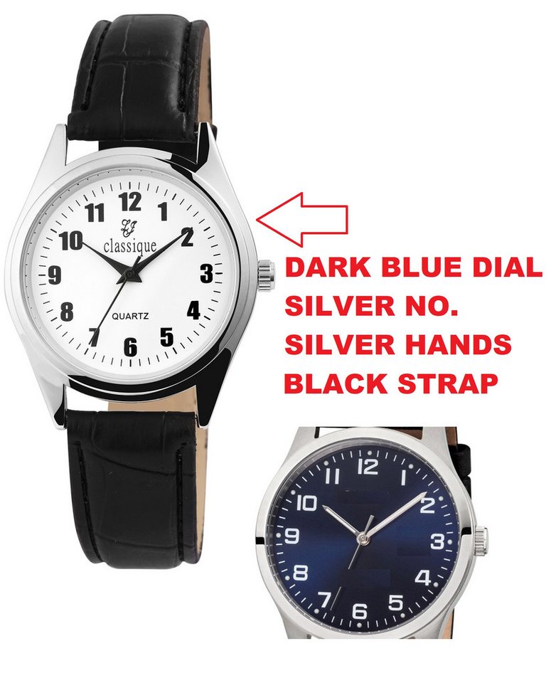 classique Quarzuhr 2900234 Classique Unisexuhr mit Lederimitationsarmband von classique