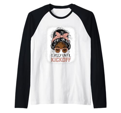 Klassischer Fußball bis zum Anpfiff Messy Bun schwarz für Damen und Mädchen Raglan Klassischer Fußball bis zum Anpfiff Messy Bun schwarz für Damen und Mädchen Raglan von classy until kickoff messy bun