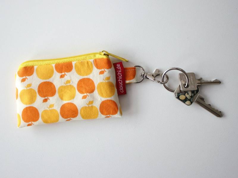 Mini-Geldbörse Apfel Apples Gelb Schlüsseltasche Kackbeutel Hund Gassibeutel von clauchichi